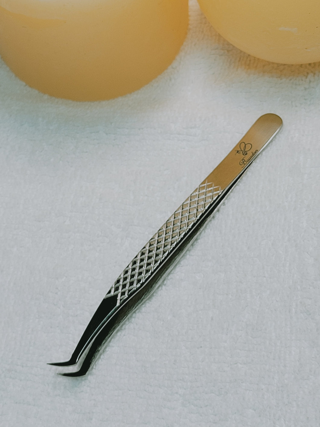 mega slim boot tweezer, tweezer, bourdon beauty, lashes, lash supplies