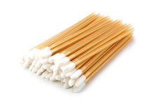 Load image into Gallery viewer, CLEAR or GOLD HANDLE LINT FREE APPLICATOR WANDS 50 PACK (lip brush)